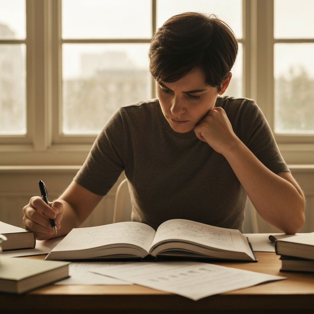 Person reviewing nutrition science materials